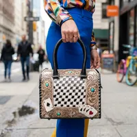 Sac à main de luxe en cuir pour femme, style vintage, motif losanges, grande capacité, avec double anse chaîne