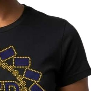 T-shirt en coton personnalisé à manches courtes et col rond pour femme, coupe ajustée, imprimé diamants, style décontracté estival, streetwear respirant et écologique - Product Image 5
