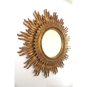 Round <b>Gold</b> Sunburst Portable Modern Metal <b>Frame</b> Handmade Eco-Friendly Durable Wall <b>Mirror</b> Decorative Design - Product Image 4