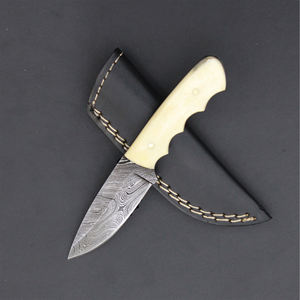 Cuchillo de caza de acero de Damasco hecho a mano de alta calidad, personalizado, con mango de madera, tipo Skinner, de 4 pulgadas, ¡muy vendido! - Product Image 5