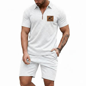 Ensemble de survêtement d'été 2 pièces pour homme : T-shirt sport à col rond et short – Confortable - Product Image 4