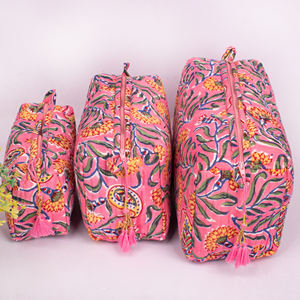 Sac de maquillage portable en coton lavable écologique, unisexe, réutilisable, léger, multifonctionnel, pochette de voyage, sac cosmétique à fermeture éclair - Product Image 1