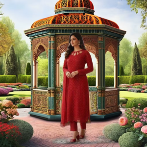 Shalwar Kameez de color verde oscuro para mujer, ropa de fiesta pakistaní con un hermoso diseño, vestidos de 3 piezas de longitud regular. - Product Image 1