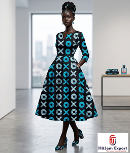 Tela Ankara Africana Premium 100% Algodón, Venta al por Mayor, Producción de Ropa en Nigeria, Ghana, Senegal, Textil con Estampado Africano - Product Image 3