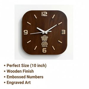 Square Wooden Wall <b>Clock</b> Silent Quartz Analog <b>Battery</b> Powered Glow in the Dark Number Display for Living Room - Product Image 3