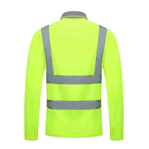 Polo de travail haute visibilité avec bandes réfléchissantes pour la sécurité des travailleurs de la construction, manches longues - Product Image 6