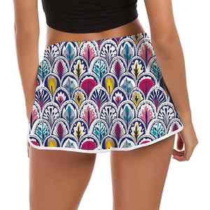 Nouvelle Collection 2026 – Short de Plage Femme Taille Haute Coupe Droite Sportif Imperméable avec Logo Personnalisé pour l'Été - Product Image 4