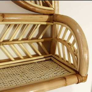 Aesthetic Rainbow Rattan <b>wall</b>-<b>mounted</b> <b>shelf</b> 1-Tier Bamboo Floating Rack Home Kids Nursery Decorative Toy Book Storage <b>Shelf</b> - Product Image 2
