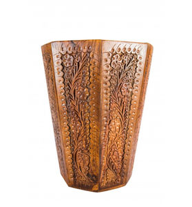 Poubelle en bois robuste, bac à déchets en bois massif pour la collecte quotidienne des déchets en intérieur, maison, bureau, hôtel, restaurant, salle de bain - Product Image 1