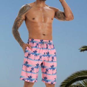 Short de bain décontracté pour homme, coupe ajustée, séchage rapide, taille mi-haute, avec cordon de serrage, imperméable, poches, doublure en maille, couleur unie - Product Image 3