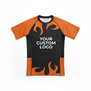 เสื้อรัดกล้ามเนื้อแขนสั้นผ้าสแปนเด็กซ์สำหรับฝึกซ้อม MMA ผลิตตามสั่งจากโรงงาน OEM ป้องกันแสงแดด ซักได้ เนื้อผ้ารัดรูปสำหรับพายเรือ - Product Image 5