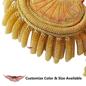 Epaulettes Bordadas KEW con Hilo Metálico Dorado, Accesorio de Estilo Personalizable de Lujo - Product Image 2