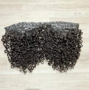 Extension de Cheveux Humains Vietnamiens Bouclés Sans Couture à Clip Ins Tissage Chimique Cheveux Cuticules Alignés Prix de Gros pour les Femmes Noires - Product Image 4