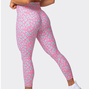 Leggings de Compresión Transpirables con Estampado de Leopardo, Cintura Media, Sin Costuras, con Logotipo Personalizado, de Satén Vintage, Leggings Elásticos de Alta Calidad para Mujer - Product Image 2