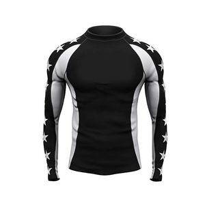 Wholesale Custom <b>Surf</b> Rash Guard Long Sleeve Spandex/Polyester Unisex UPF50 Quick Dry Top 220g OEM Service Custom Logo Custom - Product Image 5