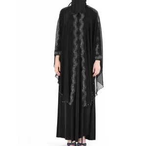Abayas de Dubái con Logotipo Personalizado, Caftán Marroquí, Vestido Maxi Musulmán Bordado de Media Manga para Mujer, Túnicas Árabes, Ropa Islámica - Product Image 5