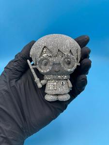 Colgante de Hip Hop con Diseño de Dibujos Animados y Diamantes de Moissanita Personalizados en Plata 925, Colgante con Incrustaciones de Diamantes VVS para Uso Diario de Raperos - Product Image 1