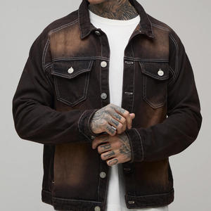 <b>Men's</b> Denim <b>Jacket</b> With <b>Sequin</b> Dot Pattern Zipper Front Turn-down Collar Casual Style Autumn Wear - Product Image 2