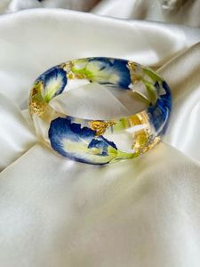 Contemporary Handmade Resin Butterfly Bangle <b>Bracelet</b> with <b>Crystal</b> Clear Finish Party Fashion Accessory for Women - Product Image 3
