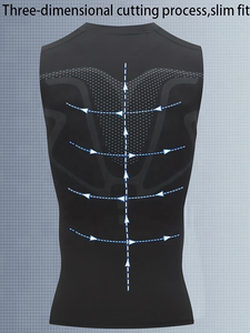 Camiseta de Compresión sin Mangas para Hombre, Spandex y Poliéster, Secado Rápido, Sin Costuras, Teñido Liso, Protección UV para Adultos - Product Image 6