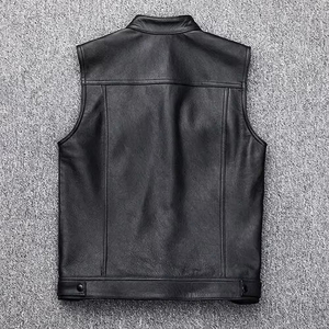 เสื้อกั๊กหนังผู้ชายสั่งทำสีได้  ไม่มีแขน  แบบ Biker  มีซิป กระเป๋า  ร้อยเชือกด้านข้าง  โลโก้สั่งทำได้  พิมพ์ลายด้วยความร้อนทั่วตัว - Product Image 6