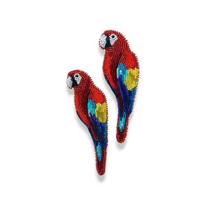 Broche de loro con cristal y Perla Bordado a mano y broche de moda con cuentas de alambre de lingotes - Product Image 1