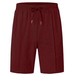 Ensemble polo et short pour homme, couleur bordeaux, tricot uni, séchage rapide, tenue décontractée d'été - Product Image 4
