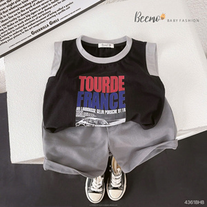 Wholesale <b>Street</b> Style Casual Toddler Boy Clothing Sets Solid Print Pullover T Shirt Short-Sleeved Shorts Fashion Clothes - Product Image 2