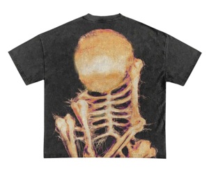 Camiseta Personalizada Vintage Extra Grande de Corte Cuadrado, Lavada al Ácido, con Efecto Desgastado y Serigrafía para Hombre - Product Image 1