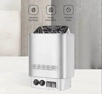 Pemanas Sauna Dalam Ruangan Harvia Vega Pro BC-23 Stainless Steel Silver Square Desain Modern Relaksasi Kontrol Panel Digital Remote
