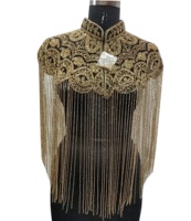 Nouvelle Blouse de Soirée de Luxe Vintage sans Manches en Maille Transparente Brodée à la Main avec Paillettes et Perles, Grande Taille, Collection Printemps-Été 2026, Vente en Gros