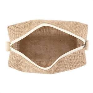 Pochette de toilette artisanale en jute, fabriquée à la main à partir de fibres naturelles pour des achats durables, sac de toilette écoresponsable - Product Image 6