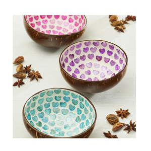 Sustainable Kitchenware Mother Of Pearl <b>Coconut</b> Bowl <b>Coconut</b> <b>Shell</b> Bowl Eggshell Gold Lacquer <b>Coconut</b> Bowl Vietnam Supplier - Product Image 2