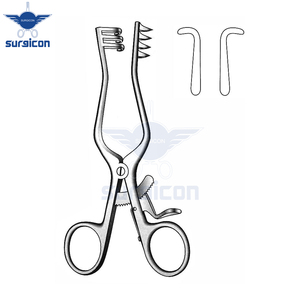 Retractor Autoretráctil Weitlaner de 13 cm, 3x4 Dientes, 18 mm, Acero Inoxidable, Reutilizable, Instrumentos Médicos Quirúrgicos - Product Image 2