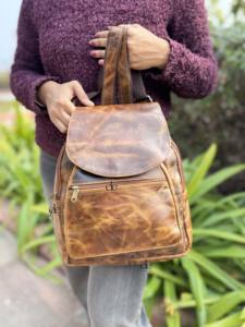 Nouveau design de sac à dos en cuir Crunch, sacs stylés à usages multiples, sac à dos Offre Spéciale en cuir véritable, produit en vrac, vente en gros - Product Image 5