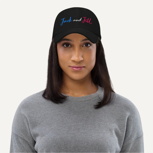 Casquette de baseball noire brodée Jack and Jill, 6 panneaux, unisexe, décontractée, réglable, en coton, avec motif sur le panneau avant - Product Image 5
