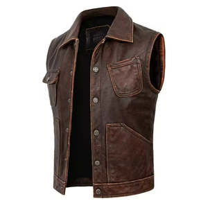 Breathable New Arrival Custom Size New Style Leather Vest For Men Best Design New Leather Vest For Sale Made Men Outdoor Vest - Product Image 1