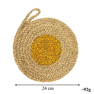 แผ่นรองจานไม้ไผ่สานกันลื่นแผ่นรองจานหญ้าทะเลแบบคลาสสิกงานแฮนด์เมดแผ่นรองจานกันความร้อนสำหรับตกแต่งบ้าน - Product Image 5