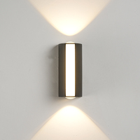 Lampu Dinding LED Outdoor Tahan Air 16W Modern, Lampu Taman Teras Pintu Depan, Aluminium Hitam, Strip Panjang, Lampu Malam Modern