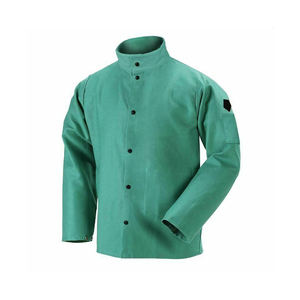 Veste de soudage ignifuge robuste à manches longues avec fermeture à boutons-pression, vêtements de sécurité industrielle, vêtements de travail OEM pour la protection contre la chaleur - Product Image 1