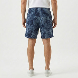 Summer Men Casual Shorts Running Board Workout Streetwear 100% Cotton Terry Heavyweight Bleach Vintage Acid Wash Shorts - Product Image 3