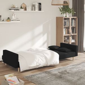 Grande divano letto nero in 100% poliestere con rivestimento in schiuma di legno e plastica - Product Image 3