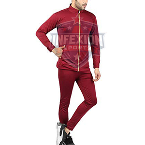 Survêtement rouge à col roulé pour homme, manches longues, couleur unie, décontracté, pour l'automne, respirant, en polyester, coupe classique - Product Image 5