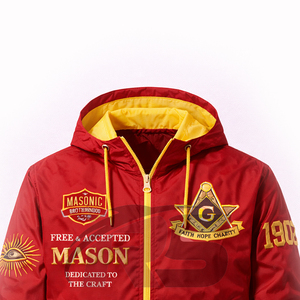 Chaqueta Cortavientos Masónica Personalizada, Ligera e Impermeable, con Logotipo Masónico Bordado, Fabricante OEM al por Mayor - Product Image 2