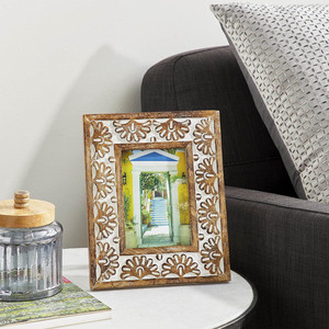 Marco DE FOTOS Rectangular de madera de mango tallado a mano Floral antiguo Marco de fotos de madera para momentos preciosos Regalos para el hogar Uso MOQ bajo - Product Image 6