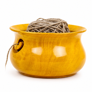 Premium Handmade Wooden Handi Yarn Bowl for Knitting and Crochet - Product Image 2