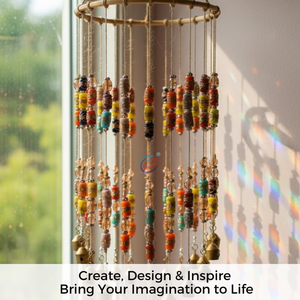 EXCEL EXPORTS Perles en verre multicolores en forme de baril de 8 pouces (12x17mm) |   Projets de bijoux décoratifs faits à la main pour le bricolage - Product Image 4