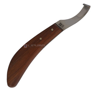 Couteau à sabots manuel LIPUMA 22,5 cm, équipement de fermeur OEM, manche en bois, entretien des sabots de cheval, utilisation vétérinaire pour le bétail - Product Image 1
