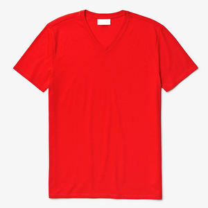 Camiseta de Manga Corta con Cuello Redondo para Hombre, Tallas Grandes, 100% Algodón, Roja y Blanca, Venta Directa de Fábrica - Product Image 3