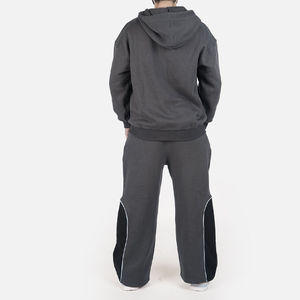 Conjunto deportivo de invierno para hombre, con capucha de forro polar, chaqueta con cremallera, pantalones jogger holgados, estilo informal y cálido para uso diario. - Product Image 6